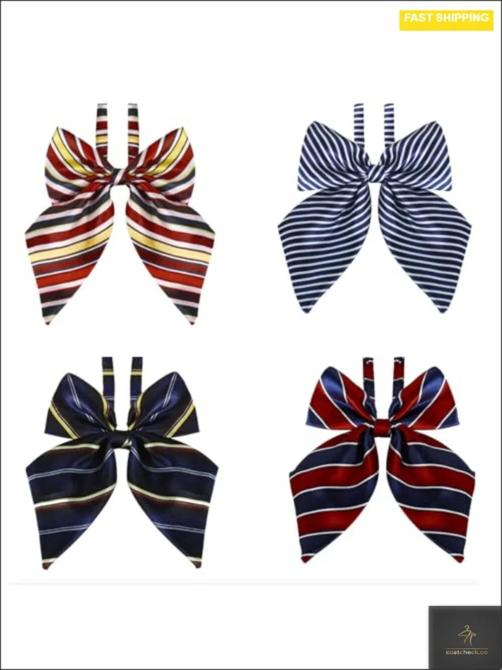 4-Pack Adjustable Bow Ties for Girls School Uniform Accessories